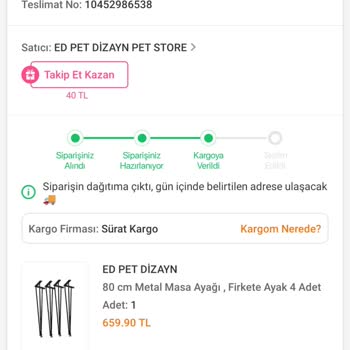 Sürat Kargo'nun Dağıtıma Çıktığı Söylenen Kargo Teslim Edilmemesi Ve Bilgilendirme Eksikliği
