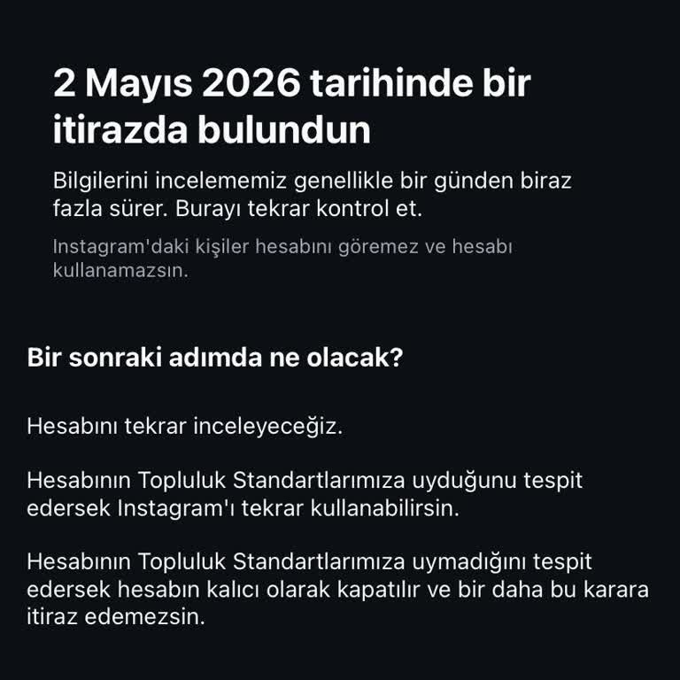 Instagram Hesabım Haksız Kapatıldı, Açılmasını Talep Ediyorum
