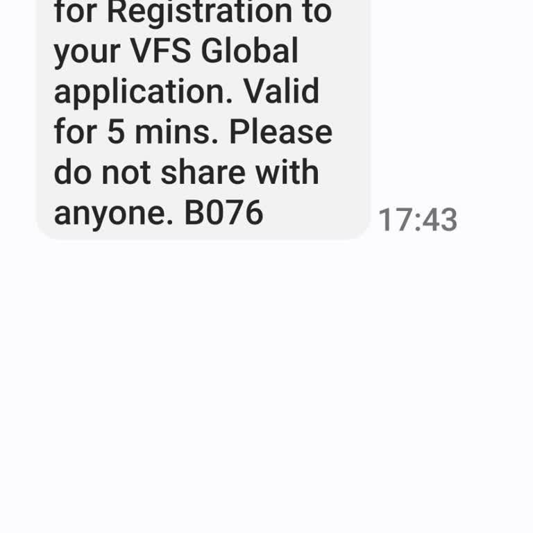 VFS Global Sent OTP for Application I Never Started