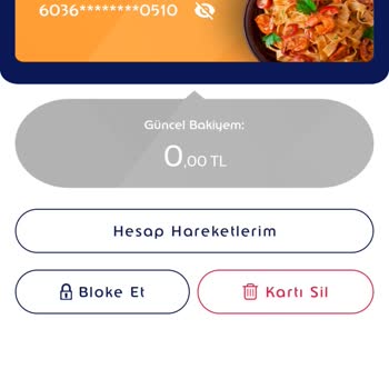 Ticket Restaurant Bakiyemin Eksilmesi