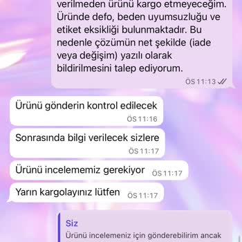 Yanlış Beden Ve Etiketsiz Defolu Ürün Gönderimi, İade Sürecinde Güvensizlik