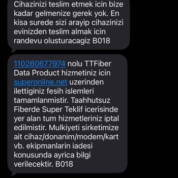 İptal Sonrası Cihaz Ücretinin Faturaya Eklenmesi Hakkında Şikayet