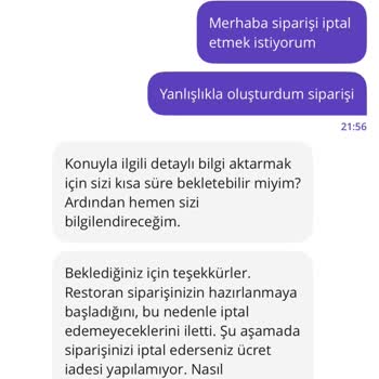 Yanlış Siparişim Anında Hazırlanıyor Diyor, İptal Ve İade Reddedildi