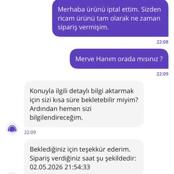 Yanlış Siparişim Anında Hazırlanıyor Diyor, İptal Ve İade Reddedildi