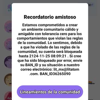 Cuenta Litmatch bloqueada, pido revisión y explicación para recuperarla