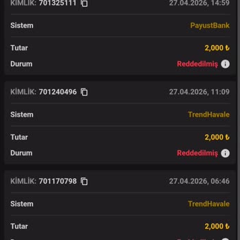 Kazanılan 2000 TL Çekim İptali Ve Hesap Silinmesi