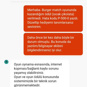 McDonald's Burger Match Ödülüm Hesaba Yüklenmedi, Tekrarlayan Sorun Çözülmedi