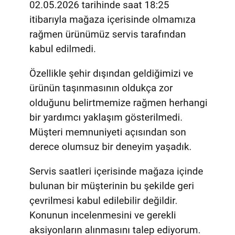 Garanti Kapsamındaki Scooter Servise Kabul Edilmedi