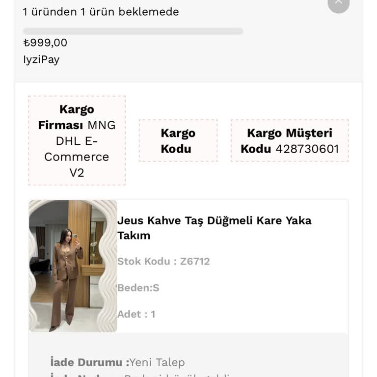 Gizem Ecemiş Butik’te İade İşlemi Sonrası Para İadesi Gecikmesi Ve İletişim Eksikliği