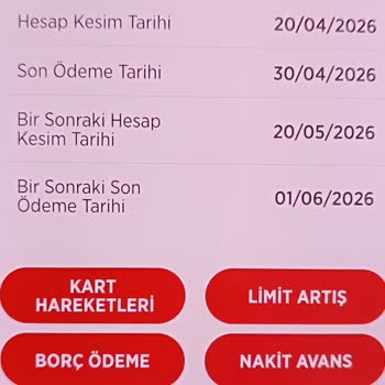 Kredi Kartı Kesim Tarihi Değişikliği İstemime Yanıt Gelmedi