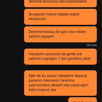 Çekim İptali Ve Hesabımın Haksız Kapatılması Nedeniyle 7.000 TL Bakiyemin Geri Ödenmesi Talebi