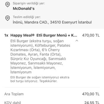 Eksik Ve Soğuk Sipariş İçin Tam İade Talebi