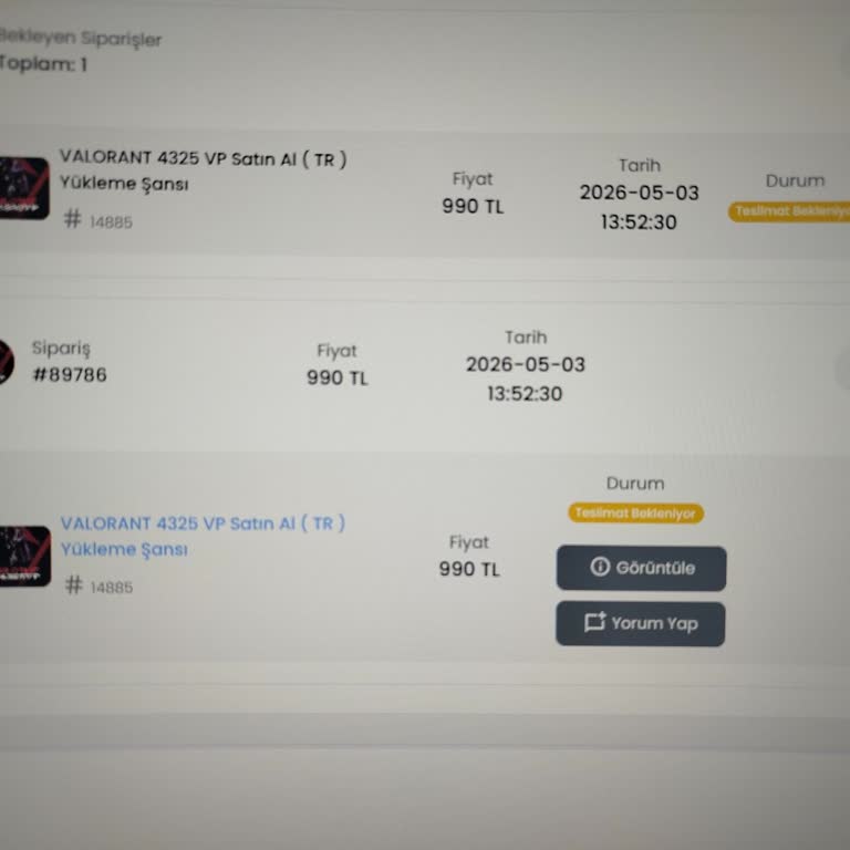 Ödenen 1.980 TL Karşılığında Valorant VP Kodları Teslim Edilmedi
