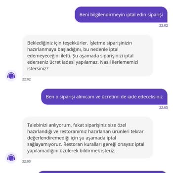 Kurye Ataması Yapılmadığı İçin Sipariş İptali Ve İade Reddi