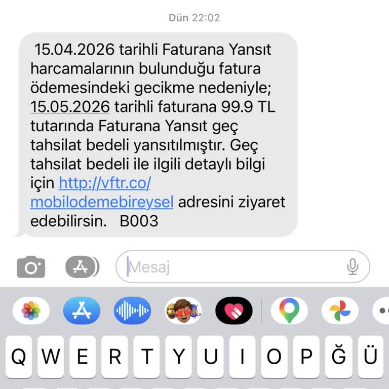 Erken Ödeme Yapmasına Rağmen 99 TL Geç Ödeme Bedeli Yansıtılması