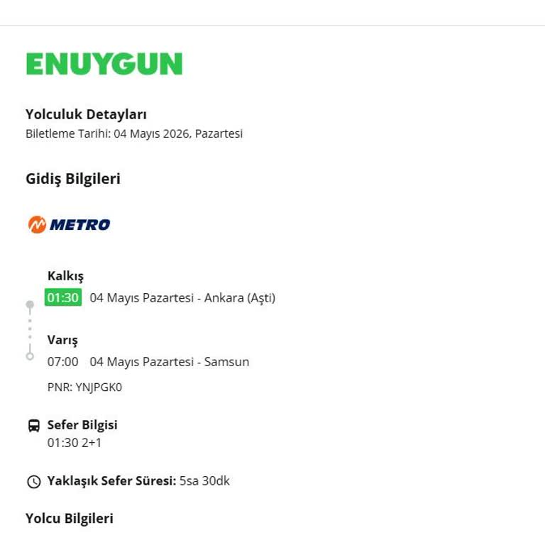 Ankara Samsun Otobüs Sefer Saatinin Bildirimsiz Değiştirilmesi Ve Müşteri Hizmetlerine Ulaşılamaması