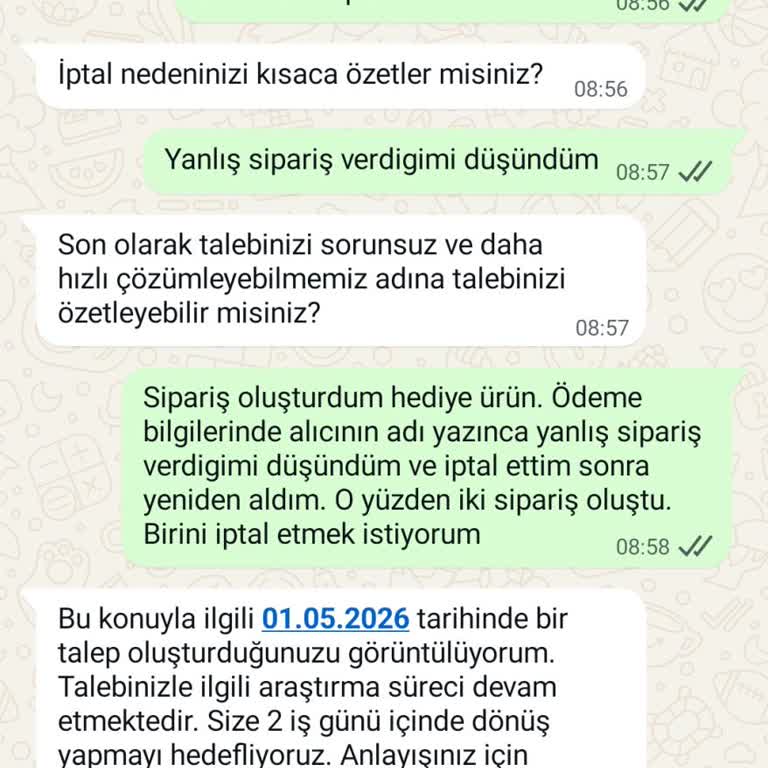 Alıcı Adı Görünmesi Nedeniyle Sipariş İptali Ve İade Talebi