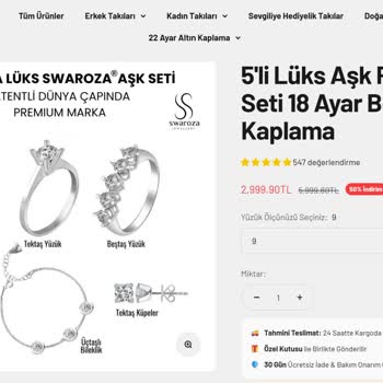 Swaroza Jewellery'den Aldığım Setin Gümüş Olmadığı Ve Cevapsızlık