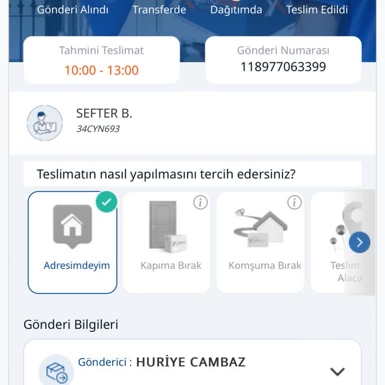 Alıcı Ödemeli Kargoda Kartla Ödeme Talebinin Karşılanmaması