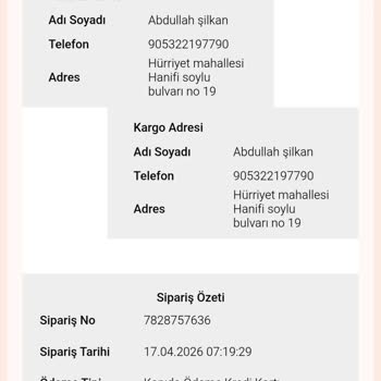 Kapıda Ödeme Siparişimde Büyüklük Sorunu İçin Cevap Gelmiyor