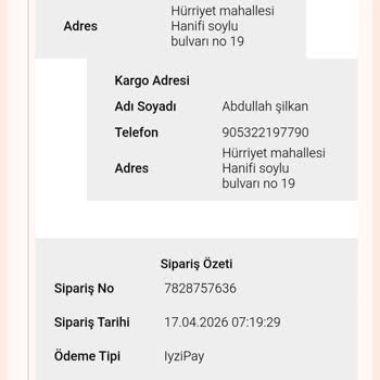 Kapıda Ödeme Siparişimde Büyüklük Sorunu İçin Cevap Gelmiyor