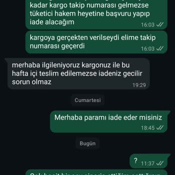 Kargo Takibi Yok, Ürün Gelmedi Ve İade İstiyorum