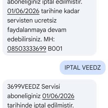 VEEDZ TR.COM SERVİS ABONELİĞİ FATURMA YANSITILAN ÜCRETİN İADESİNİN YAPILMAMASI ŞİKAYETİ
