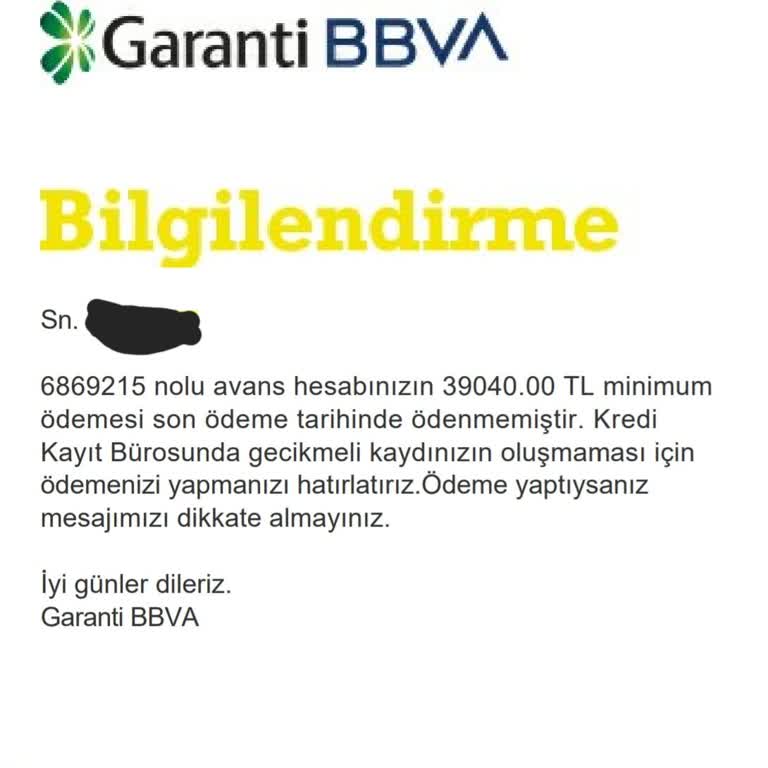 Garanti BBVA Avans Hesabı Blokeli, Para Girişi Engellendi Ve Faiz İşleniyor