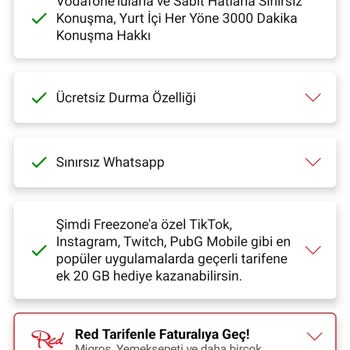 Vodafone Yanımda Red Tarife Geçişi Gerçekleşmiyor