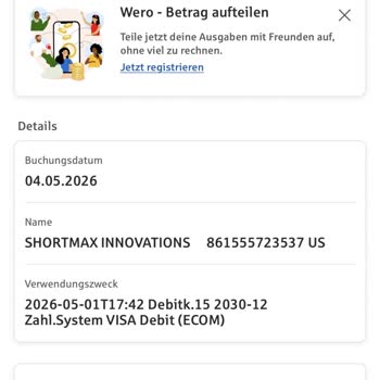 Shortmax Zieht Geld Ohne Erlaubnis Über Sparkasse Banking App