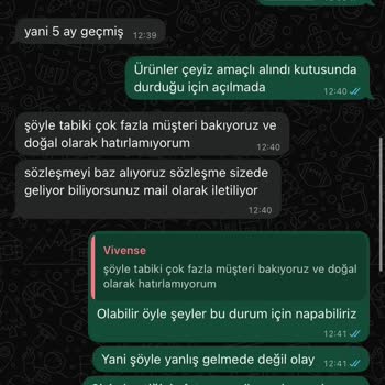 Vivense Mağazasında Yanlış Ürün Teslimatı Ücret İadesi Talebi