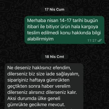 Exemshop’tan Siparişimin Kargoya Verilmemesi Ve Tutarsız Bilgilendirme