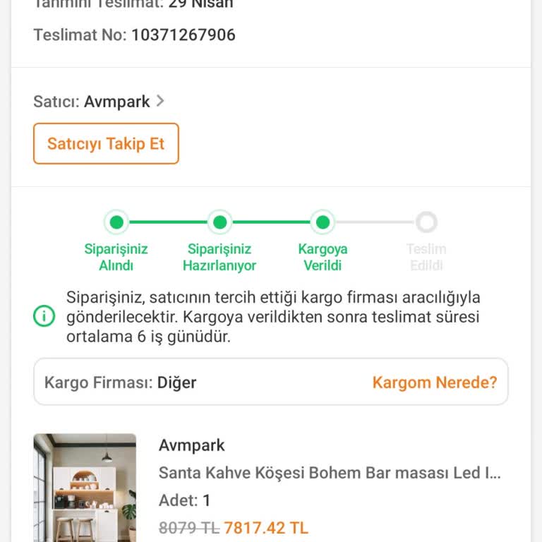 Teslim Edilmemiş Siparişe Hızlı İade Talebi