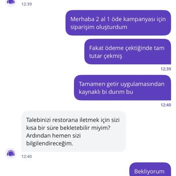 Kampanya Uygulanmadığı İçin Kartımdan Fazla Ücret Çekildi Ve Yardımsız Destek