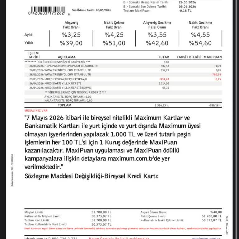 Yıllık Kart Aidatı Kesintisi Haksız, İade Edilsin