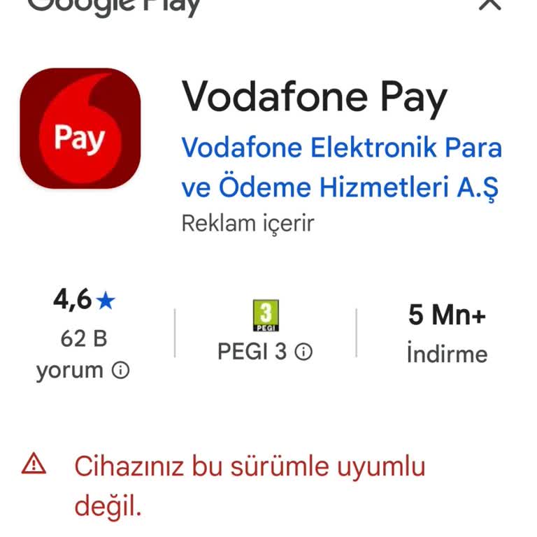 Vodafone Pay Uyum Sorunu Nedeniyle 50 TL Hediye Erişilemiyor