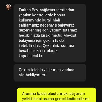 225.000 TL Bakiyemin Açıklamasız Silinmesi Ve Bonus İhlali İddiası
