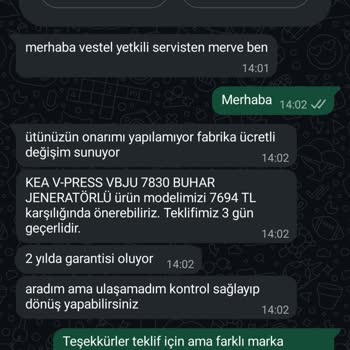 Kısa Sürede Arızalanan Ütü İçin Ücretsiz Onarım Veya Değişim Talebi