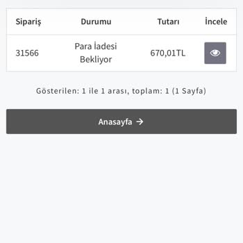 Ödeme Alındı, Ürün Gelmedi Ve İade Gerçekleşmedi