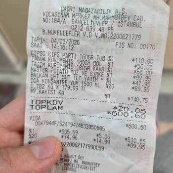 Bahçelievler Çağrı Market’te Cipso Tube Ürünün Yarı Boş Çıkması