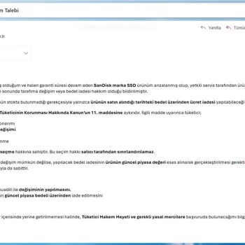 Garanti Ve Tüketici Heyeti Kararıyla Değişim Talebine Cevap Yok