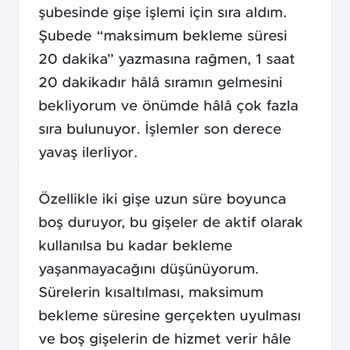 İş Bankası Şubesinde 1 Saat 20 Dakikalık Bekleme Süresi Ve Kullanılmayan Gişeler