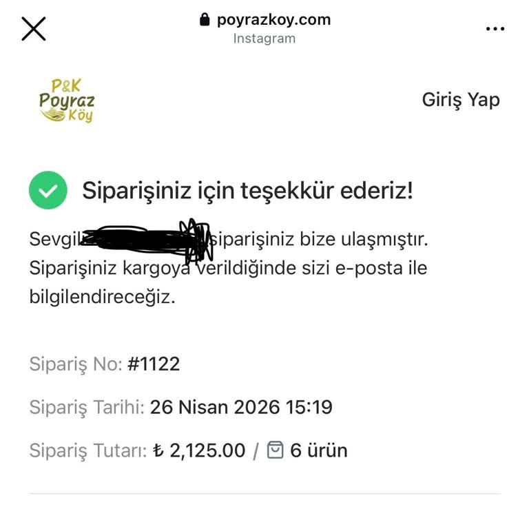 Ödenen Sipariş Gönderilmedi, İletişim Yok