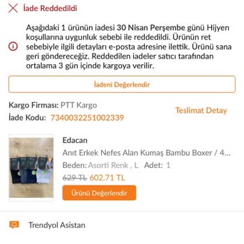 Trendyol’da Hijyen Gerekçesiyle İade Reddi Ve Açıklama Eksikliği