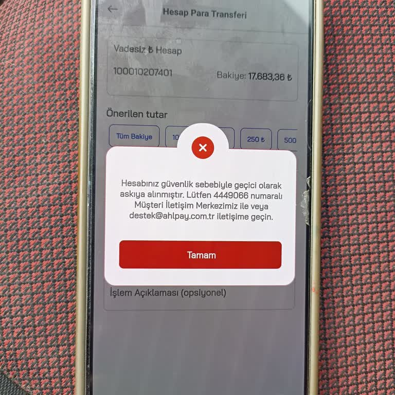 Ahlpay Hesabımın Nedensiz Kısıtlanması Ve 17.638 TL’nin Bloke Olması