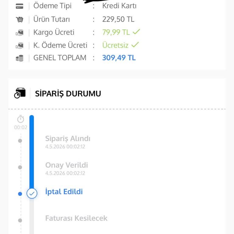 İptal Edilen Siparişin İadesi Hesabımda Görünmüyor
