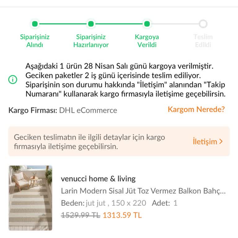 Teslim Edilmemiş Halı Ve Kargo Takip Sorunu