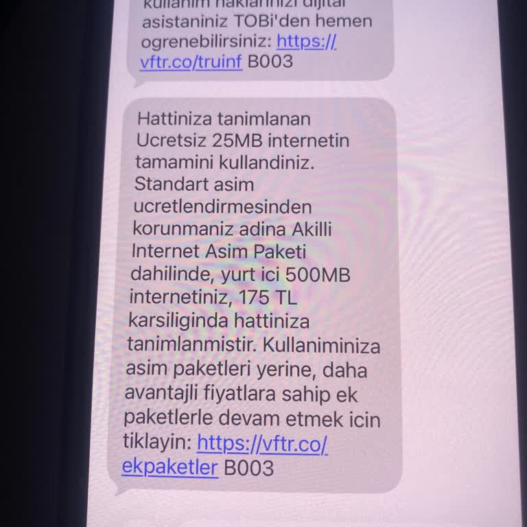 Onaysız Ek İnternet Paketi Ücreti İptali Ve Tekrarlanmaması İçin Önlem Talebi
