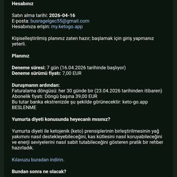 Keto GO Uygulaması Çalışmıyor Ve Abonelik İptali Yapılamıyor