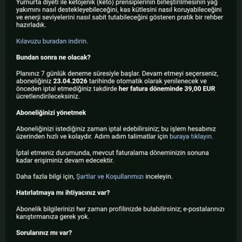 Keto GO Uygulaması Çalışmıyor Ve Abonelik İptali Yapılamıyor